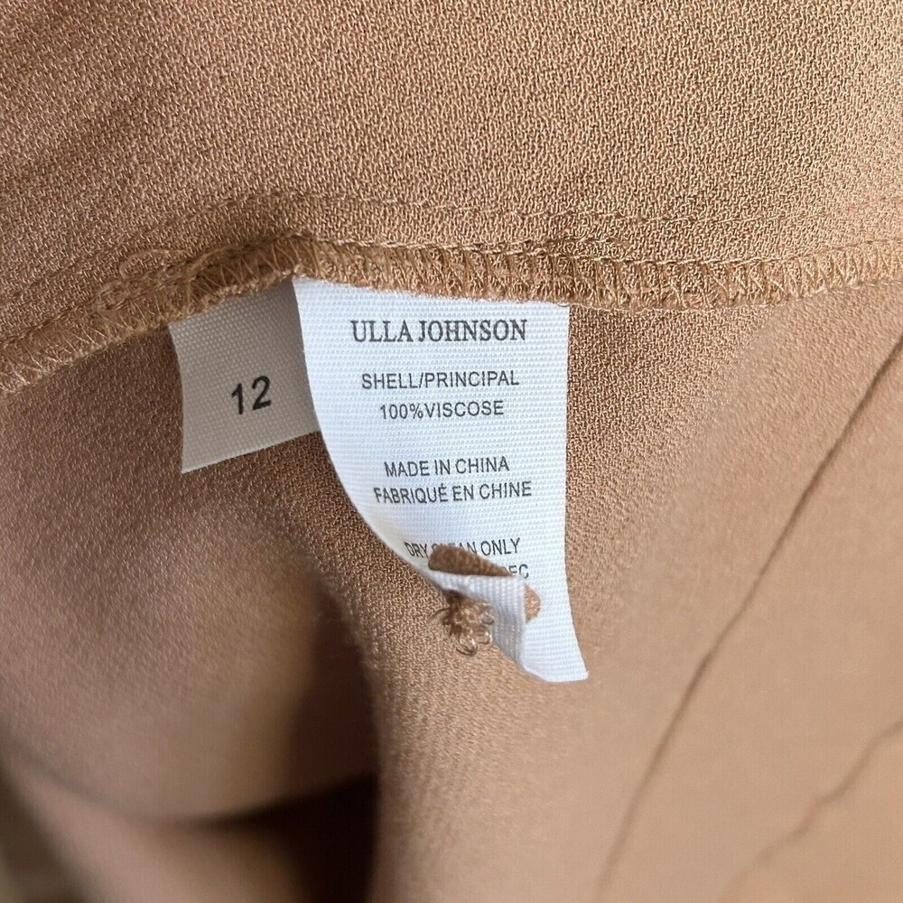 Ulla Johnson Joni Halter Poplin Midi Dress in Clay Size 12 Belted Tie Sleeve - Picture 10 of 10